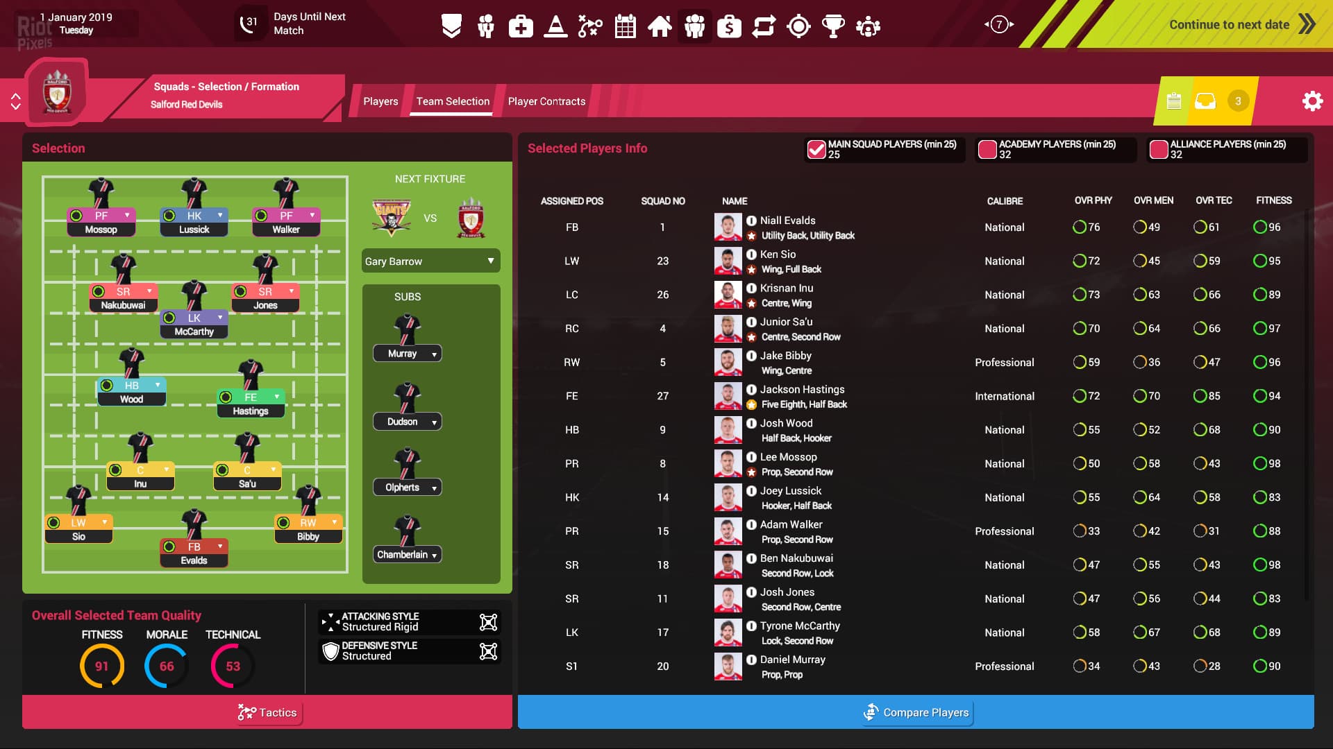 Rugby League/Union Team Manager 3 + 2 DLCs screenshot 3
